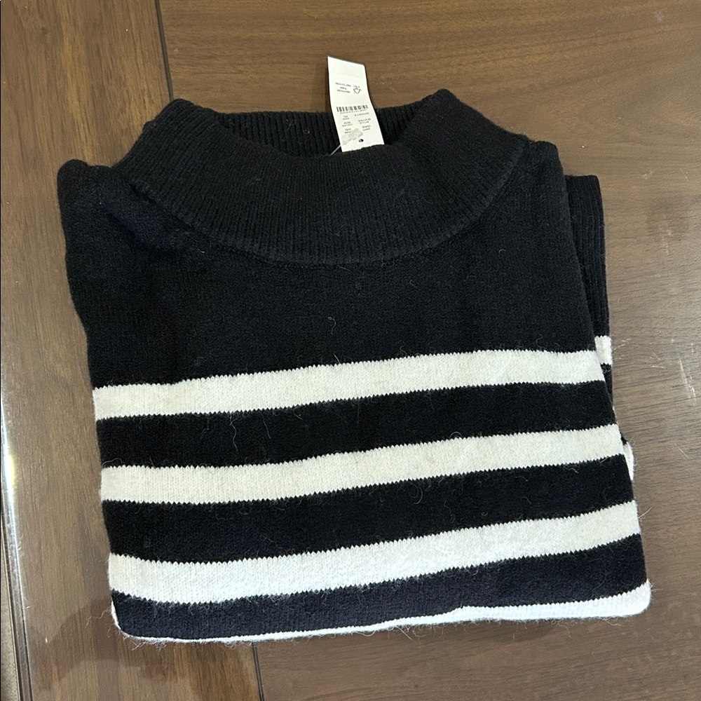 J. Crew Black and White Striped Sweater